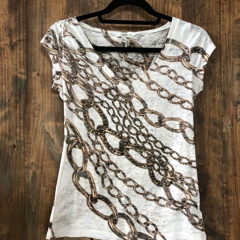 Cache Chain Print Top With Studs Medium - image 1